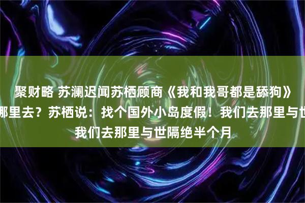 聚财略 苏澜迟闻苏栖顾商《我和我哥都是舔狗》我不解：跑哪里去？苏栖说：找个国外小岛度假！我们去那里与世隔绝半个月