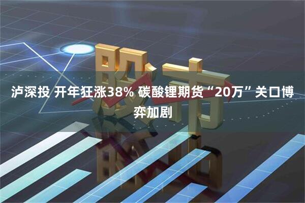 泸深投 开年狂涨38% 碳酸锂期货“20万”关口博弈加剧